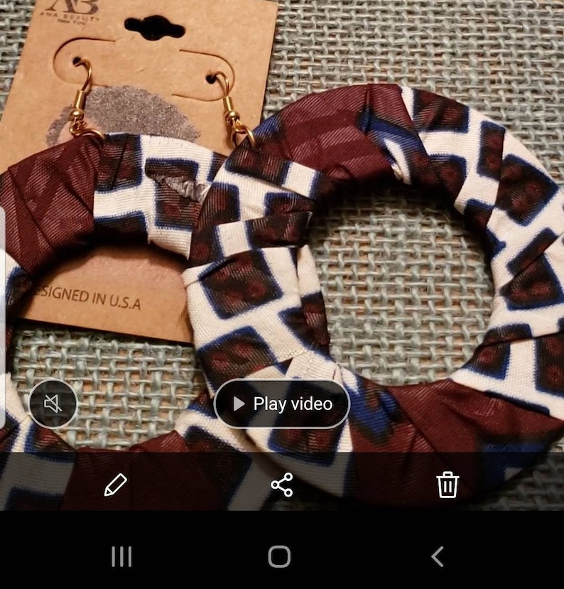 African Ankara Earrings Cotton Fabric Rope Twisted Knot Jewelry Hook w bead Boho Tribal Print Women/'s Jewelry Multicolor Gift Afro Black