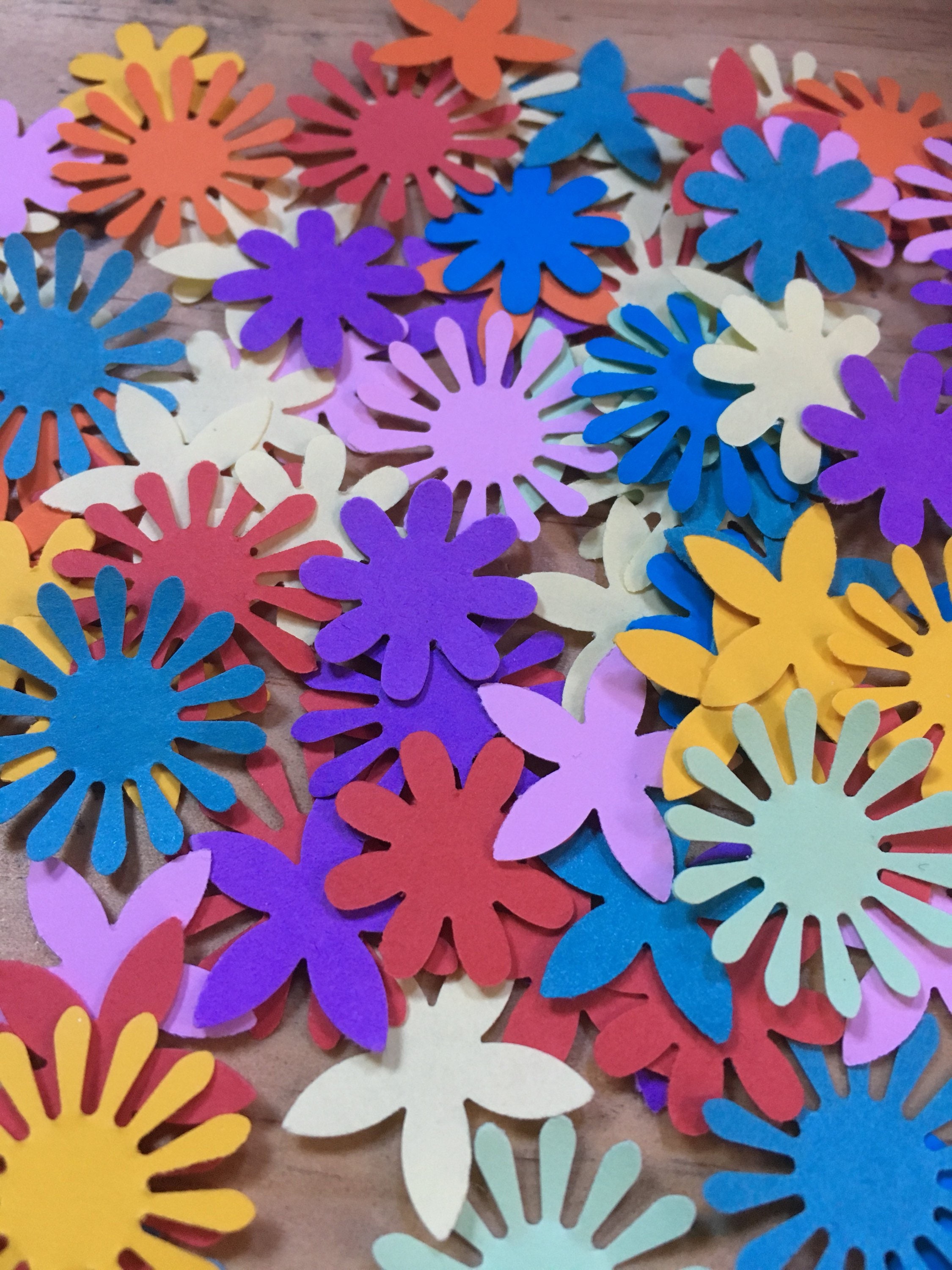 Flowers Confetti Scatters Mixed Multi Colored Flowers Table Etsy Australia