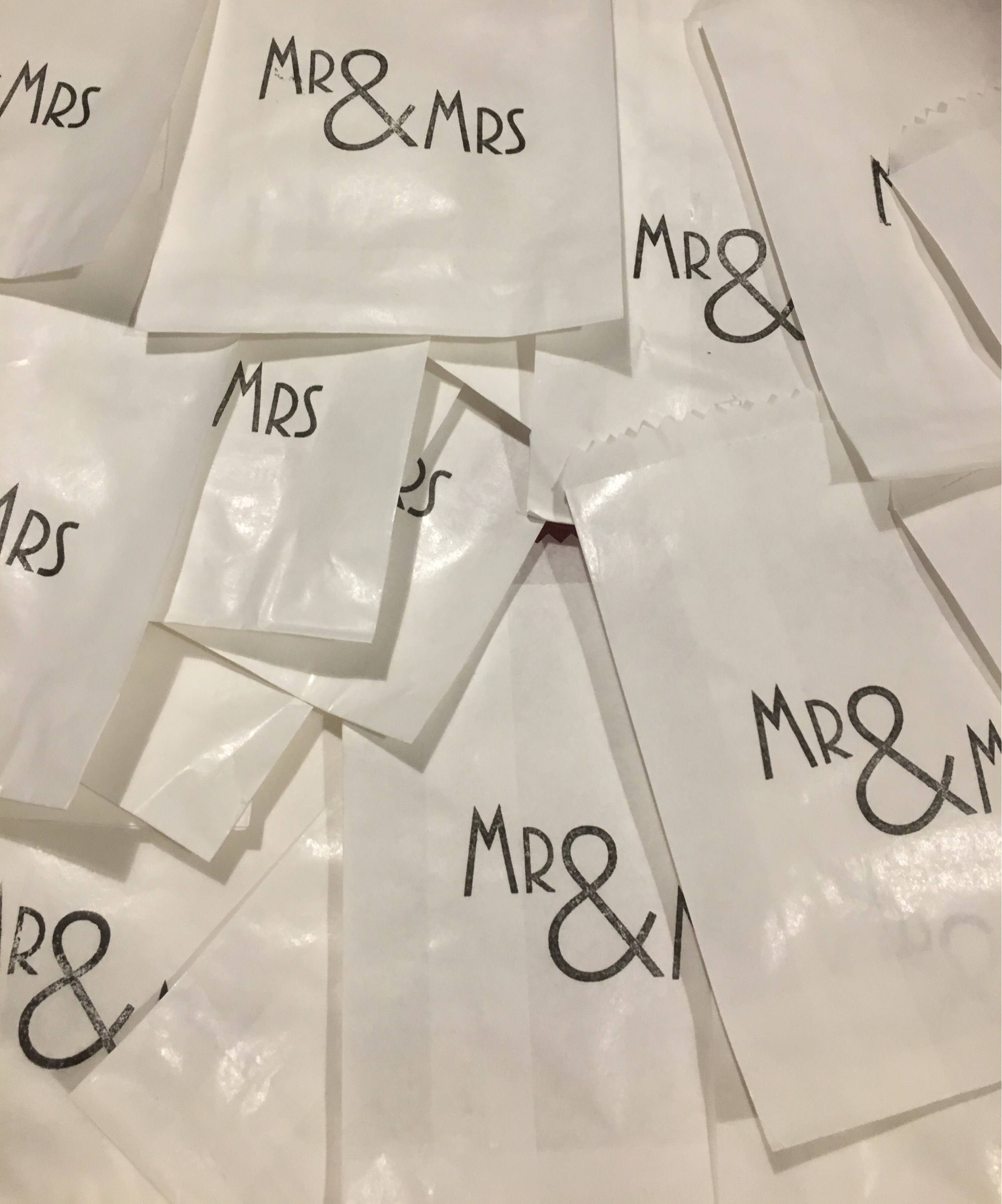 Mr and Mrs Bags 25 x White Paper lolly Sweet Candy Bag Hand Etsy