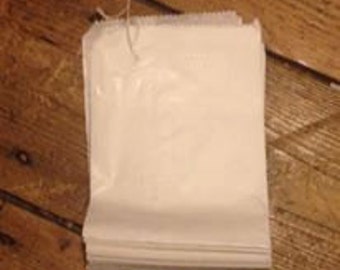 Small White Paper Lolly Bags - Lot Of 50 - Lolly, Cake, Candy Bags - Perfect for Candy Buffet, Party, Wedding or Event