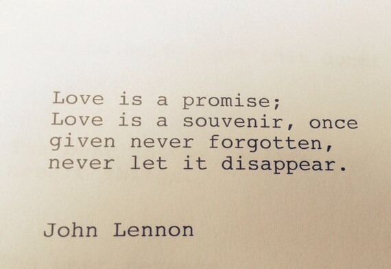 John Lennon Hand Eingegeben Schreibmaschine Zitat Liebe Ist Etsy