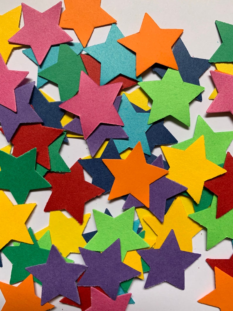 Star Confetti Scatters Mixed Multi Colored Stars Table Etsy
