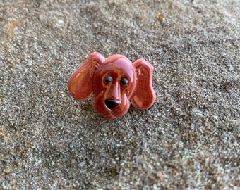 Brown Dog Pin Resin Brooch Pin