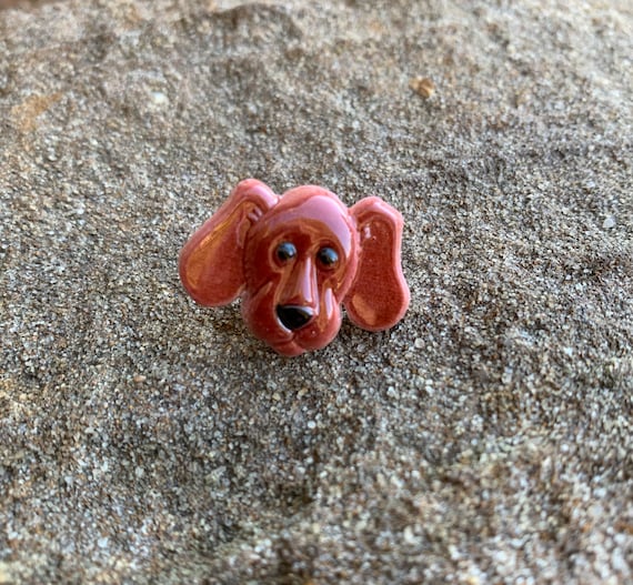 Brown Dog Pin Resin Brooch Pin - Etsy display picture 3