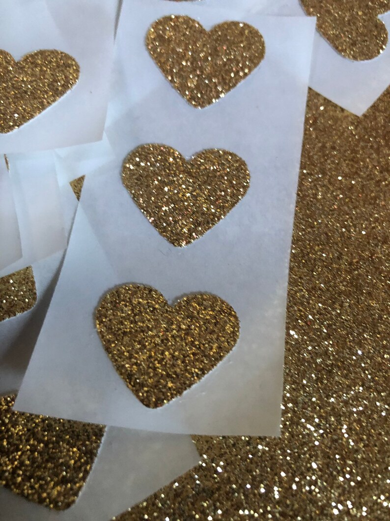 Heart Seals Large Sparkly Glamour Gold Glitter Heart Etsy Australia