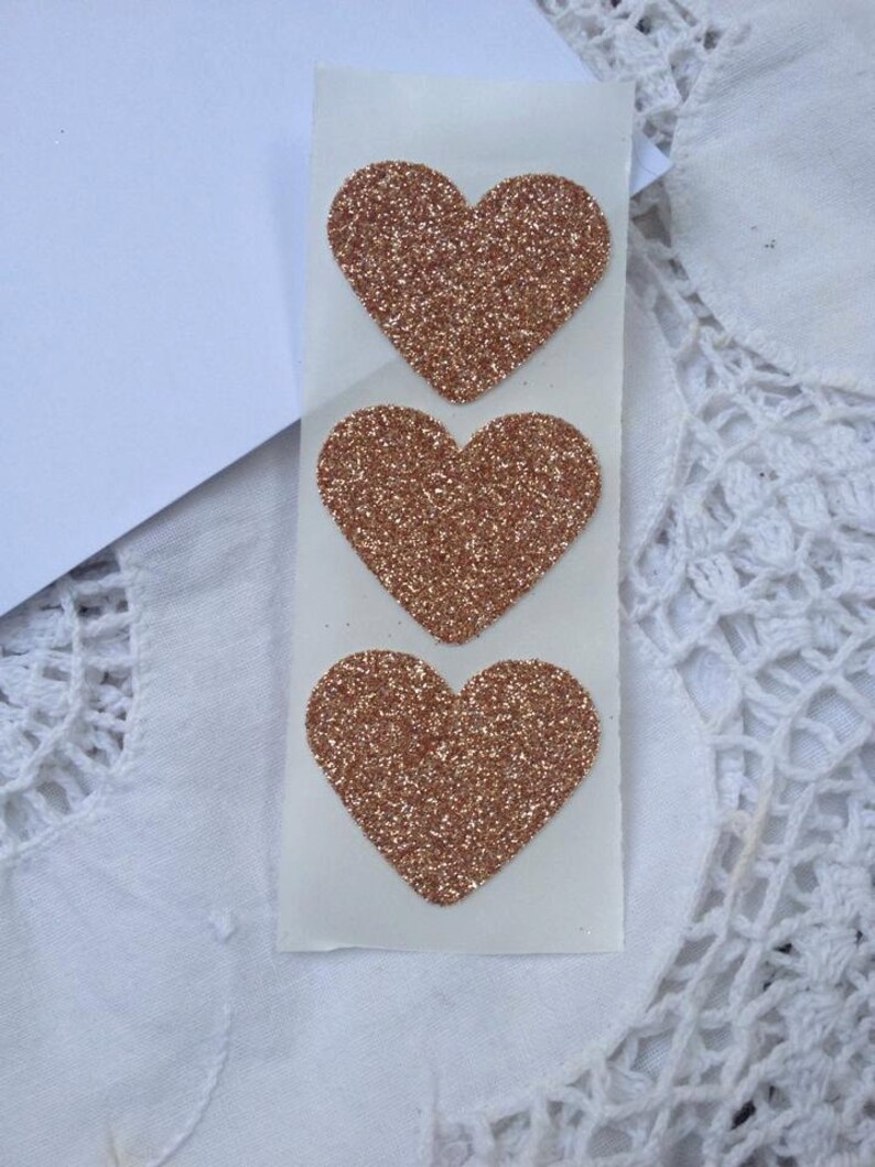 Large Sparkly Glamour Rose Gold Glitter Heart Envelope Seals Etsy
