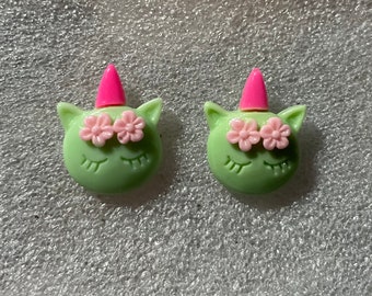 Unicorn Stud Earrings Acrylic and Stainless Steel Studs Kawaii Cool Jewellery