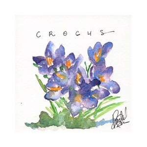 Crocus Flowers- ORIGINAL WATERCOLOR PAINTING