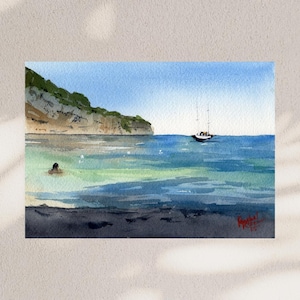 Cala Biriala - Sardinia - Italy - Original Landscape Watercolor Painting
