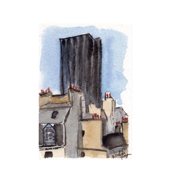 France Original Watercolor Painting Tours