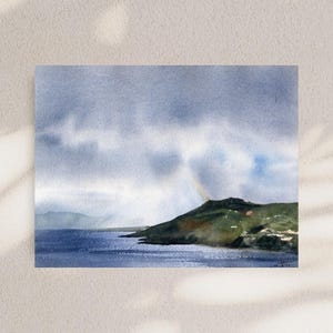 Castelsardo, Sardinia - Sunset - Italy - Original Landscape Watercolor Painting
