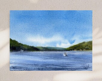 PRINT - Prescott, Wisconsin - ORIGINAL PAINTING - St. Croix River - Mississippi River