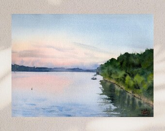 Prescott, Wisconsin- ORIGINAL WATERCOLOR PAINTING