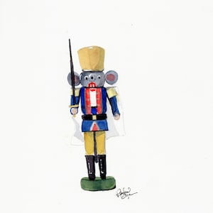 Weihnachten Nussknacker Gemälde - Original Aquarell Gemälde - Mäusekönig