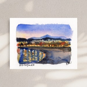 Rethymno, Crète, Grèce - aquarelle originale