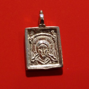 Christian Jewerly-Jesus IkonenMedaillon-Mandillon-SterlingSilber-Anhänger-religiöser Anhänger-Kunst-Medaille Silbermedaillon Andacht VERSANDKOSTENFREI