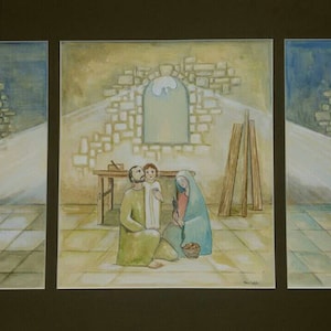 Triptych Holy Family Original painting