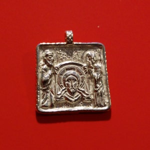 Christian Jewerly-Jesus Icon St Peter St Paul-Mandillon-Sterling Silver-pendant-religious pendant-medalla religiosa-silver medal-devotion