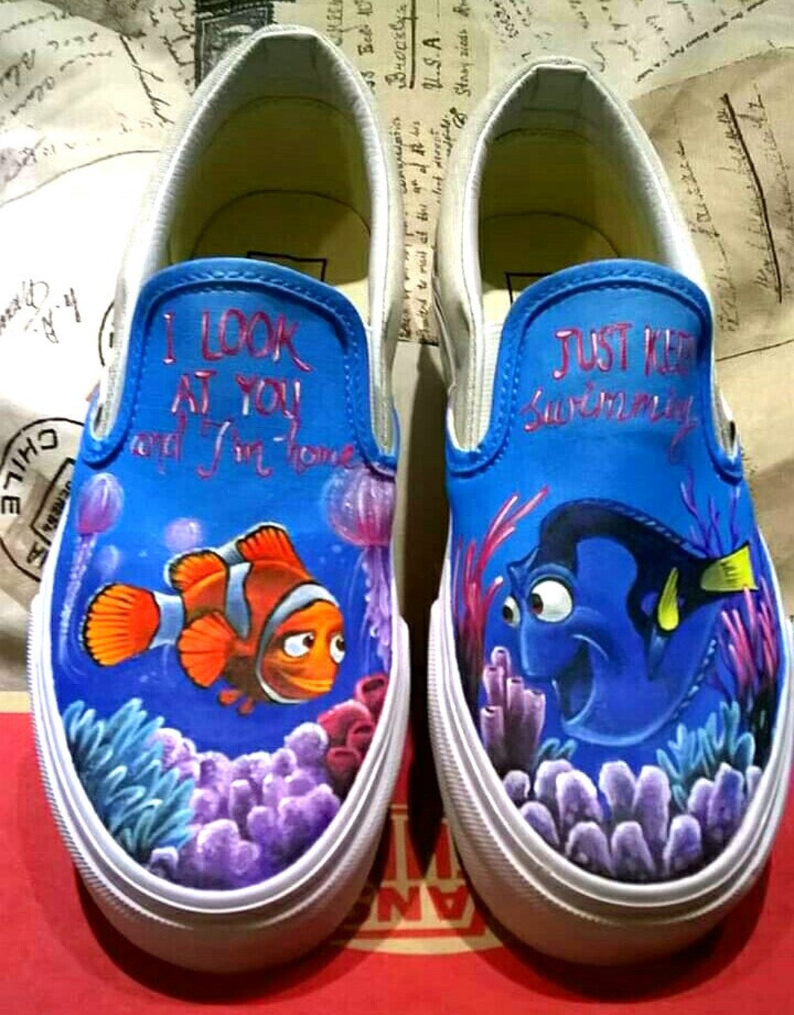 Finding Nemo Disney shoes custom vans hand painted shoes