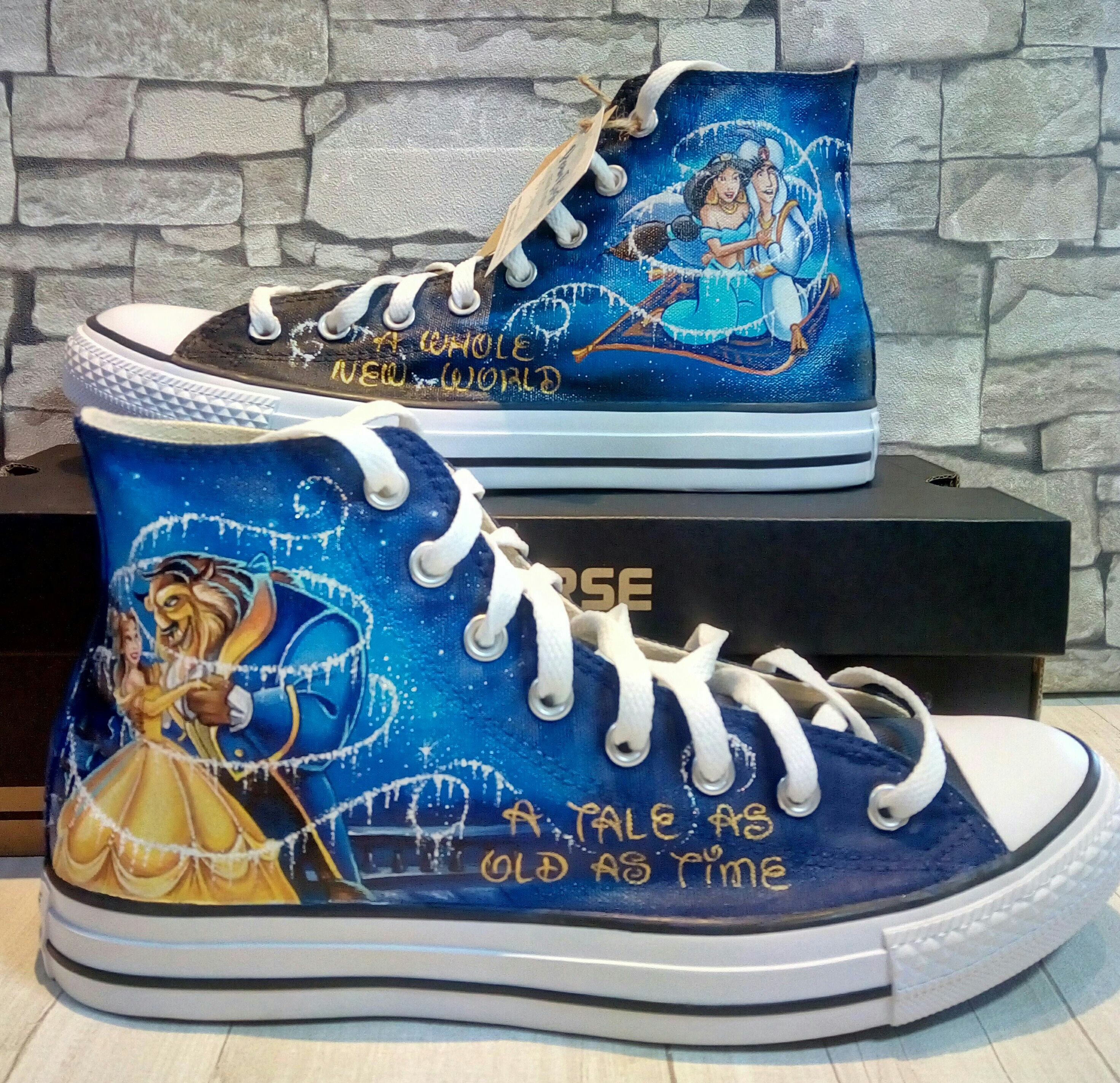 Beauty and the beast Disney shoes hand painted shoes Etsy