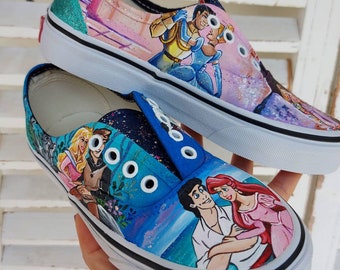 Disney Style Disney Shoes tangled Shoes Ariel Shoes Hand Painted Shoes Custom Shoes Disney Wedding Disney Bride Etsy