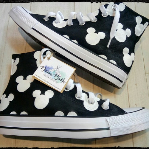 Disney Shoes Mickey Mouse Shoes Hand Painted Shoes Disney Etsy