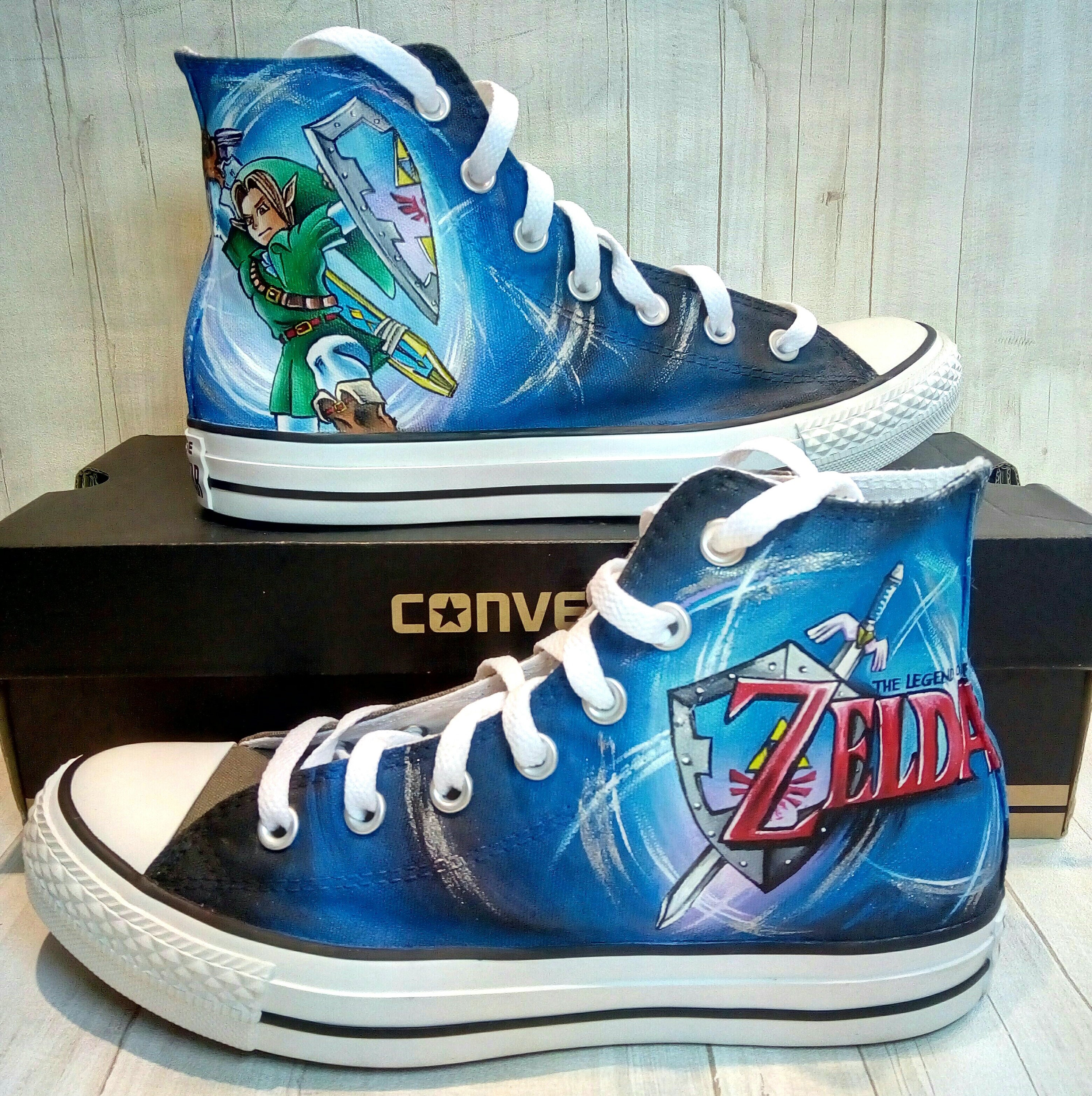 Legend of Zelda themed hand painted Converse shoes custom Etsy