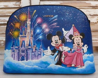 Disney bag,hand painted bag,Disney themed bag,Cinderella castle, beauty and the beast bag ,hand painted Disney bag, Disney themed ,mom gift