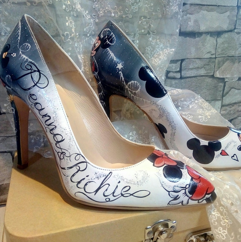 Bridal Shoeshand Painted Wedding Shoes Disney Weddingcustom - Etsy