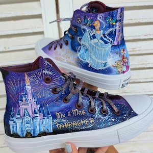 Cinderella shoes,Disney bride,Disney wedding, custom converse,Disney converse ,Cinderella birthday, Disney shoes