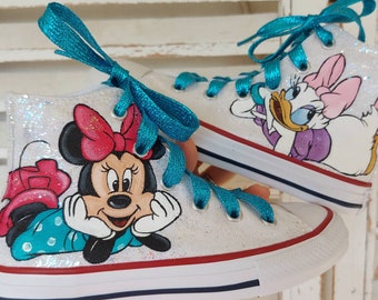 Zapatos Converse de Minnie y Daisy Duck pintados a mano