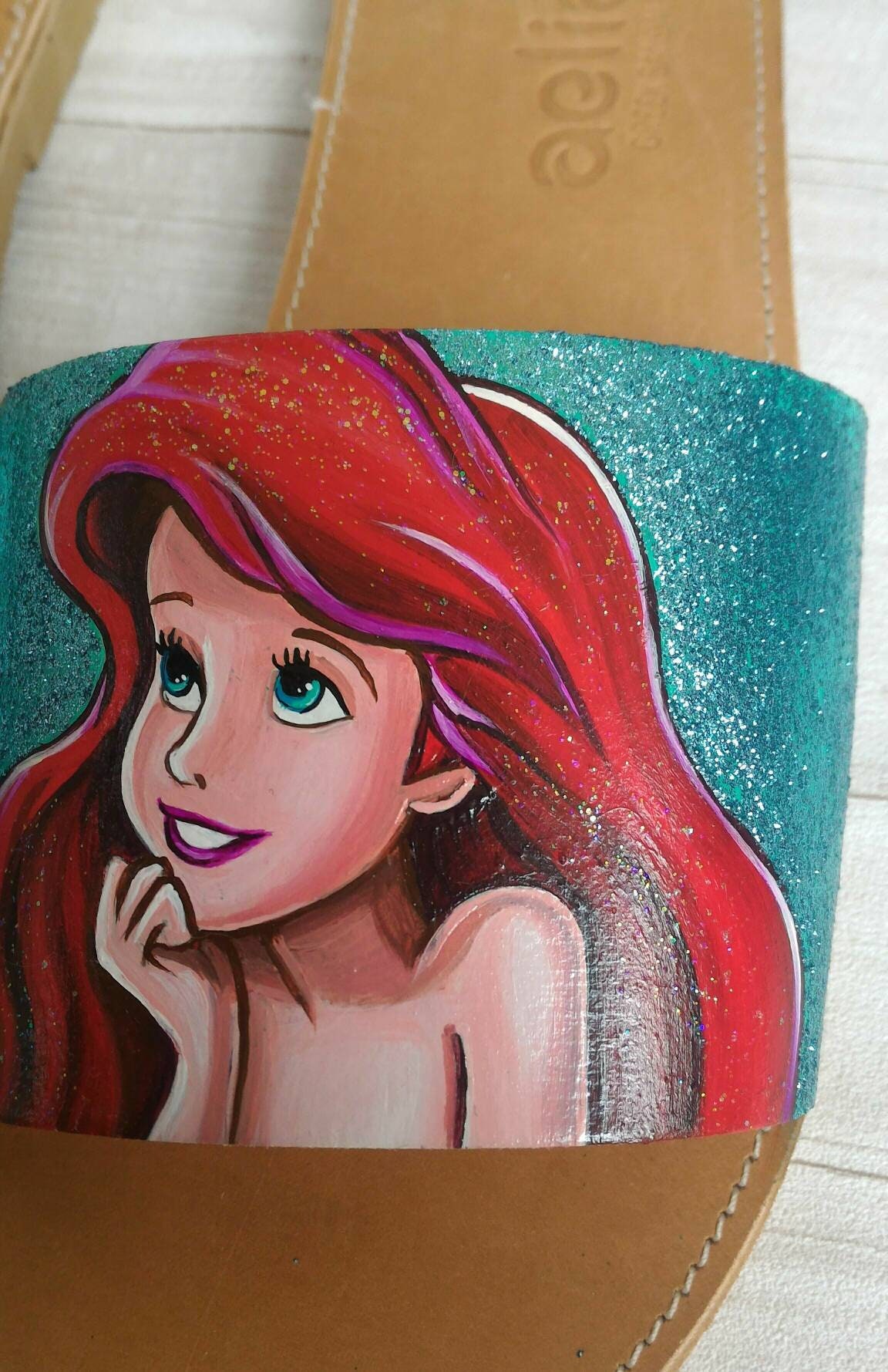 Leather Sandals disney Sandalsdisney Stylearielthe Little Etsy