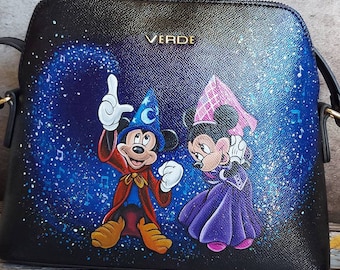 Disney bag , mickey and minnie , custom bag , hand painted bag