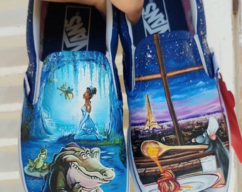 Hand painted shoes,custom vans shoes,Disney shoes,Disney bride ,Disney princess,Disney wedding