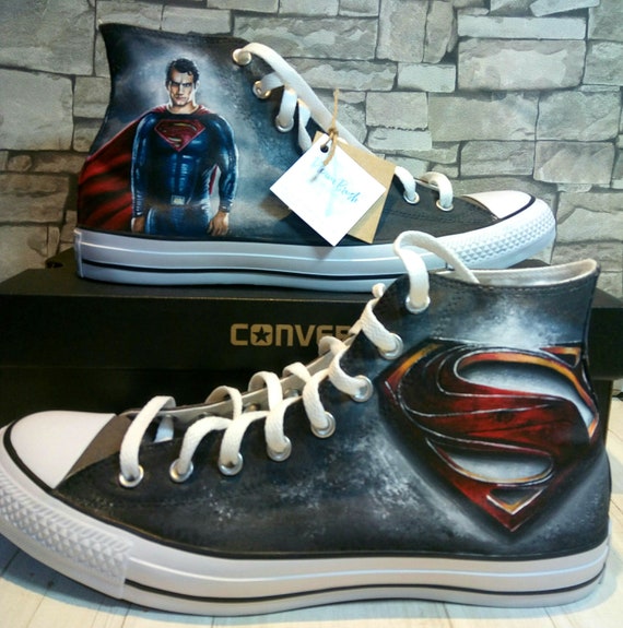 superman custom converse sneakers