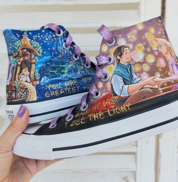 rapunzel tangled high heel pump disney shoes custom princess  wedding/costume/cosplay/ design shoes by FairytaleMidnight on Etsy … |  Heels, Pumps heels, Disney shoes