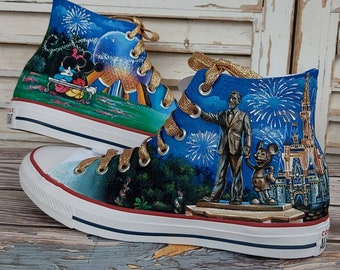 Disney shoes , handpainted shoes , custom shoes , Disney wedding