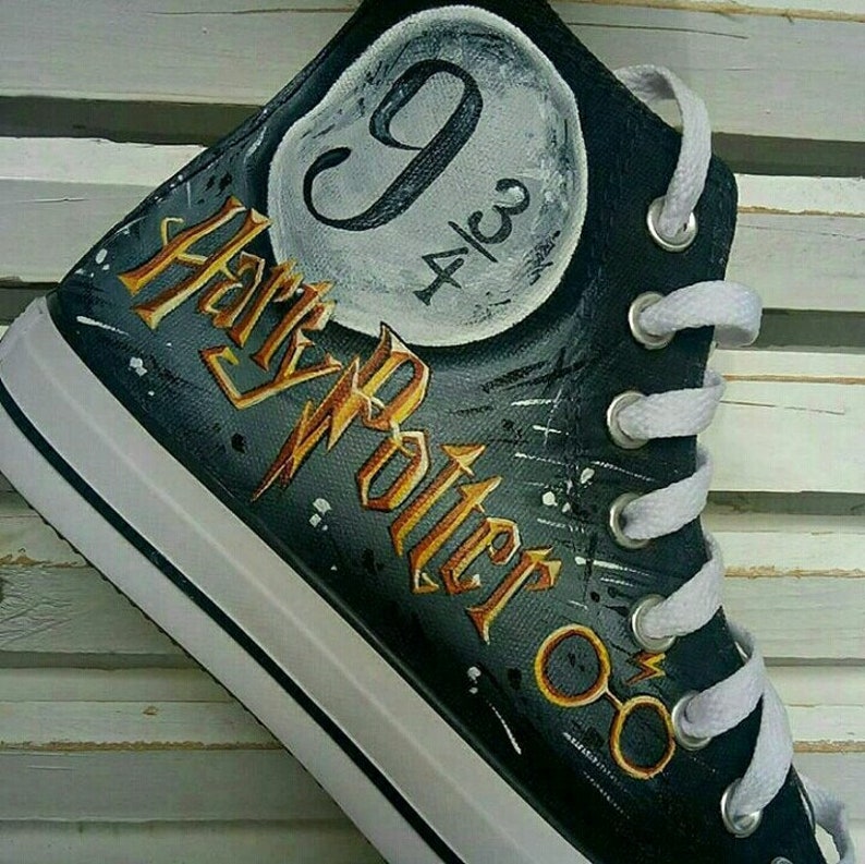 Harry Potter inspired shoes hand painted shoes custom Etsy