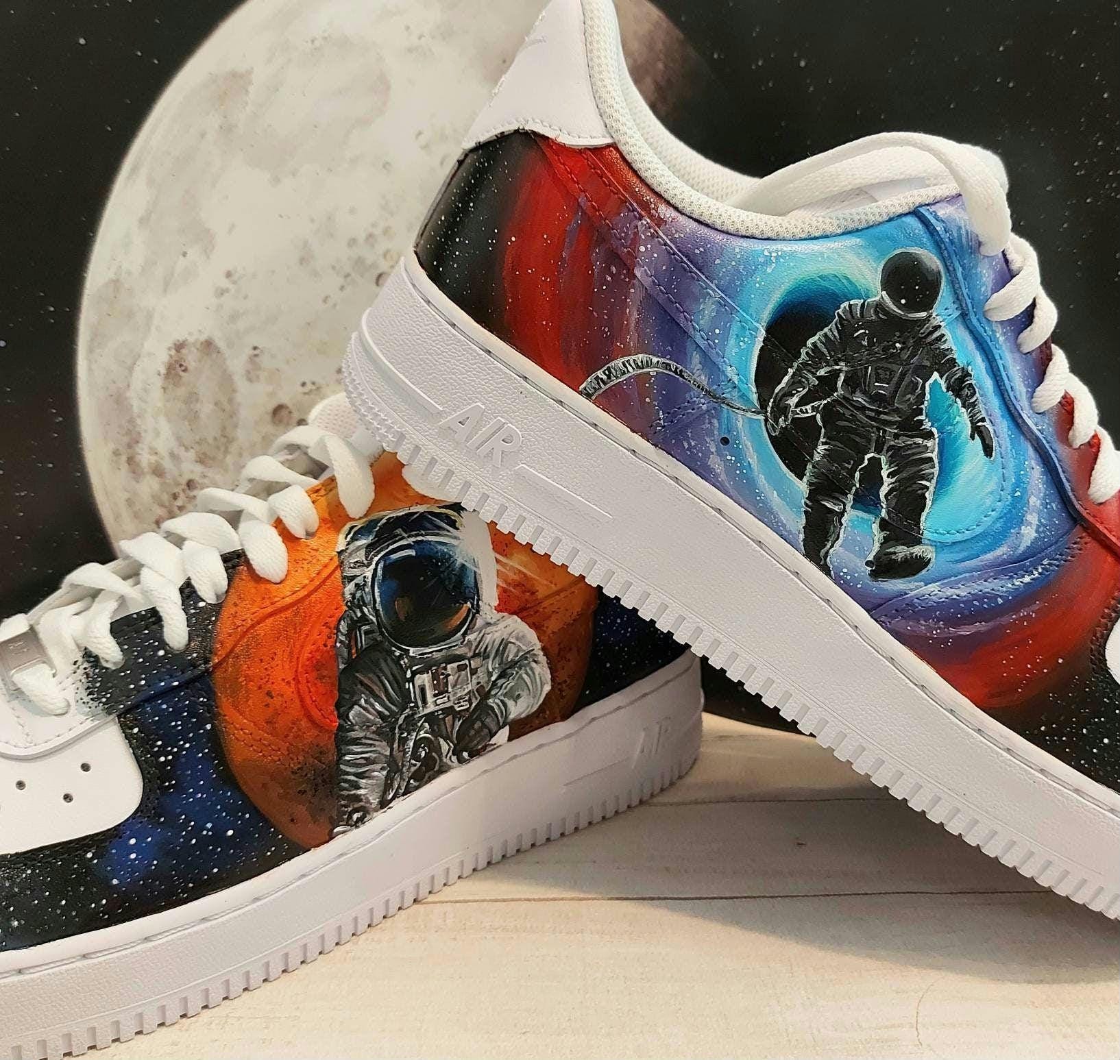Galaxy Shoes space Themed Shoes galaxy Themed astronaut Themed hand Painted Shoes custom Nike Shoes air Force 1 Shoes Birthday Gift Etsy