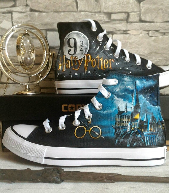 Harry Potter inspired shoes hand painted shoes custom | Etsy