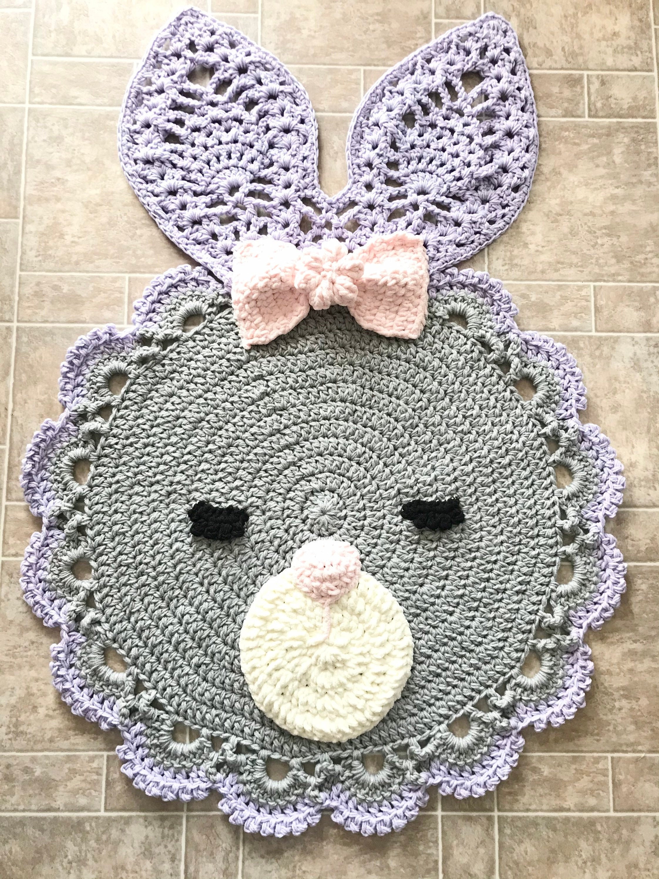 Ready to ship Bunny Rug / Bunny Rabbit Rug / Easter Bunny Etsy
