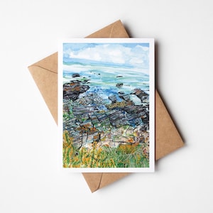 Promenade côtière à Looe Cartes de vœux | carte Cornouailles | Carton recyclé FSC | paysage | vues