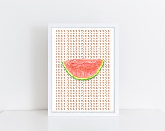 Watermelon, Giclee Print. Fruit, seeds, foodie, Art, Giclee Print, archival inks, Art.