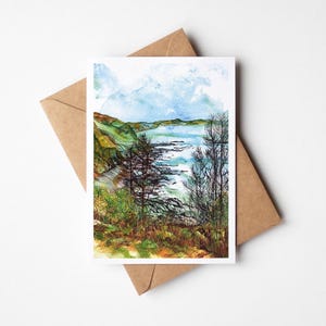 Cartes de voeux de la baie de Portnadler | Cornouailles |  Carte recyclée FSC