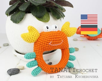 CROCHET PATTERN “Crab rattle” (Tutorial, PDF file)