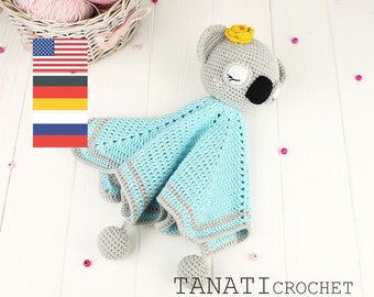 Crochet Pattern “Comforter KOALA” (Tutorial, PDF file)| Security Blanket | Crochet Lovey | Lovey Blanket PDF Crochet Pattern