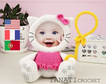 Crochet Pattern of Photo Frame Cat girl (Tutorial, PDF file)