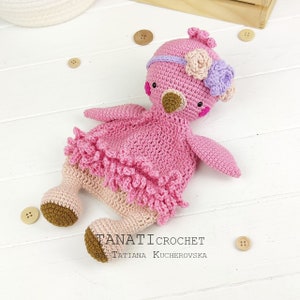 Crochet pattern Сomforter Flamingo| Security Blanket | Crochet Lovey | Baby Blanket (Tutorial, PDF file)