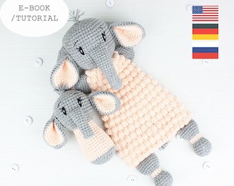 Сomforter & Rattle ELEPHANT | Security Blanket | Crochet Lovey | Lovey Blanket PDF Crochet Pattern