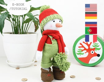 Snowman crochet pattern (Amigurumi, tutorial, PDF file)